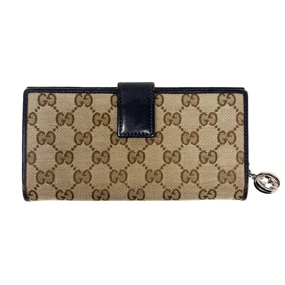 Gucci GG Supreme Canvas Wallet w/ Charm Zip Pocket & Card Slots - Picture 1 of 12